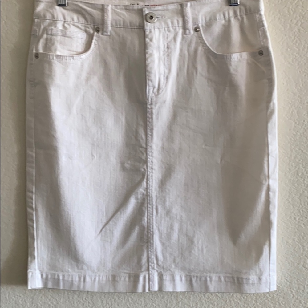 Style co denim skirt white